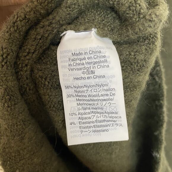 Point Sur Womens Green Mock Neck Sweater Size S Soft Merino Wool Alpaca Blend - Picture 5 of 8